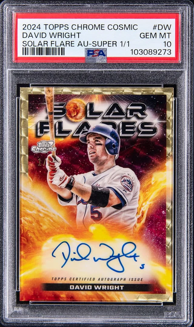 2024 Topps David Wright Cosmic Chrome Solar Flare Autograph SuperFractor #SFA-DW card image
