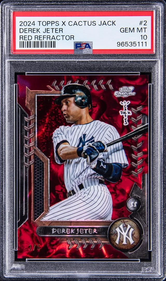 2024 Topps Derek Jeter X Cactus Jack Red Refractor #2 card image