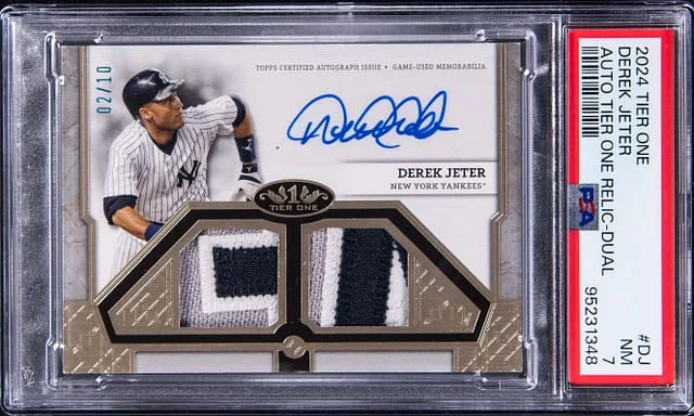 2024 Topps Derek Jeter Tier One Autographed Dual Relic #T1AR-DJ card image