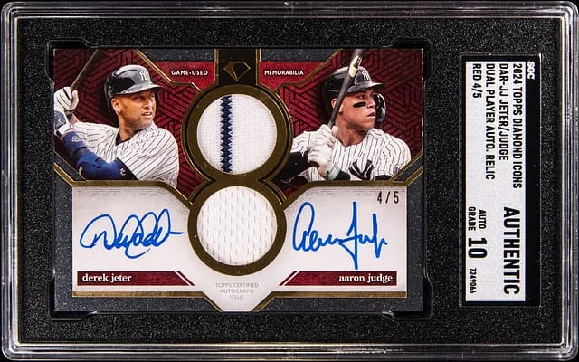 2024 Topps Derek Jeter/Aaron Judge Diamond Icons Dual Player Autograph Relic #DAR-JJ card image