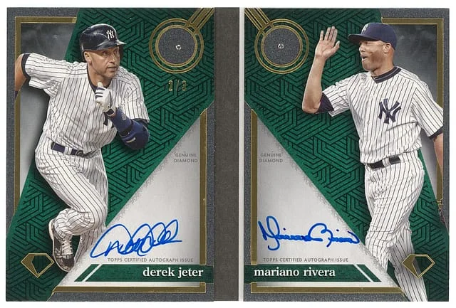 2024 Topps Derek Jeter/Mariano Rivera Diamond Icons Dual Autographed Diamond Relic Book Card #DDA-JR card image
