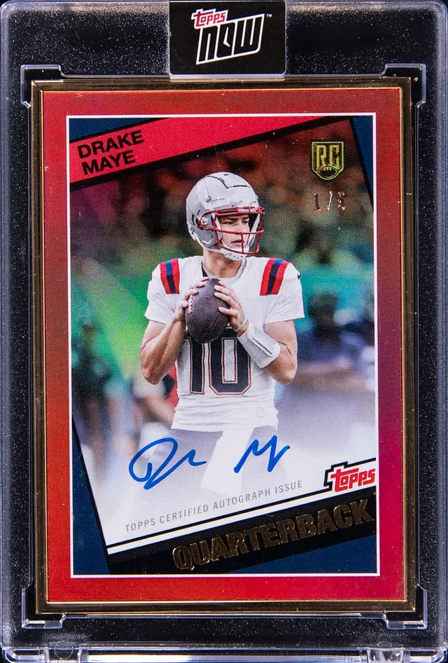 2024 Topps Drake Maye Campaign Autographs Red #15-A card image
