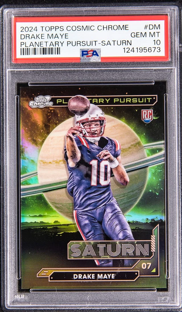 2024 Topps Drake Maye Cosmic Chrome Planetary Pursuit Saturn #PPS-DM card image