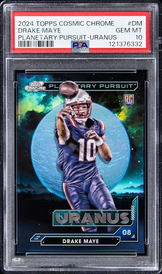 2024 Topps Drake Maye Cosmic Chrome Planetary Pursuit Uranus #PPU-DM card image