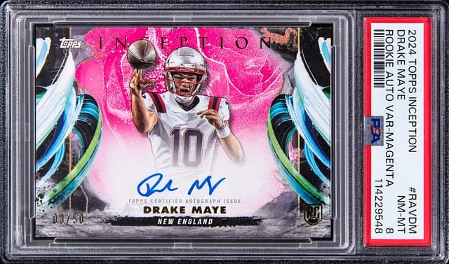 2024 Topps Drake Maye Inception Autograph Variation Magenta #RAV-DM card image