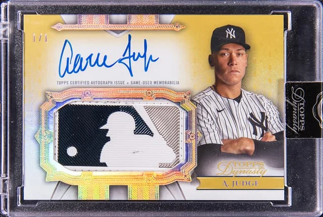 2024 Topps Dynasty Aaron Judge Autographed MLB Logo Patch #AMLP-AJ card image