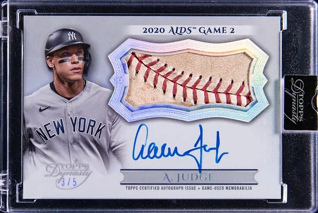 2024 Topps Dynasty Aaron Judge Autograph Special Event Baseball Leather #ASEL-AJ1 card image
