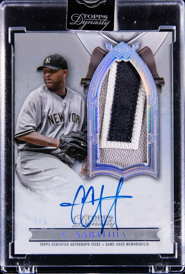 2024 Topps Dynasty C.C. Sabathia Vertical Patch Autographs Silver #DAPB-CSA2 card image