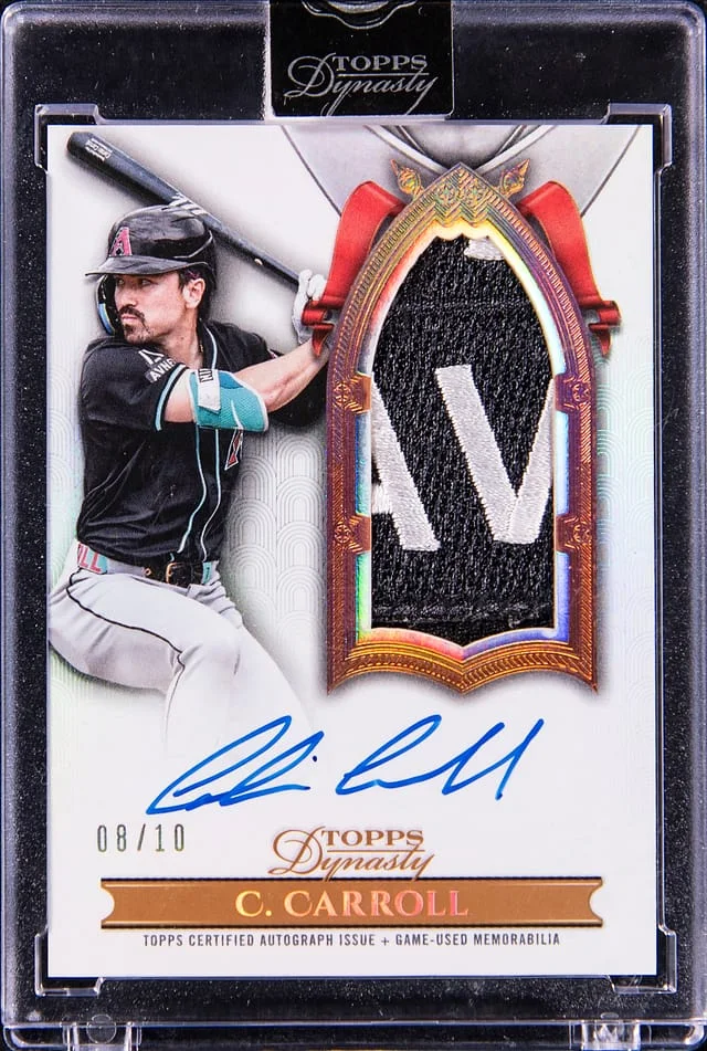 2024 Topps Dynasty Corbin Carroll Autograph Patch Design B Vertical #DAPB-CC2 card image