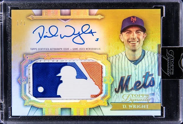 2024 Topps Dynasty David Wright Autographed MLB Logo Patch #AMLP-DW card image