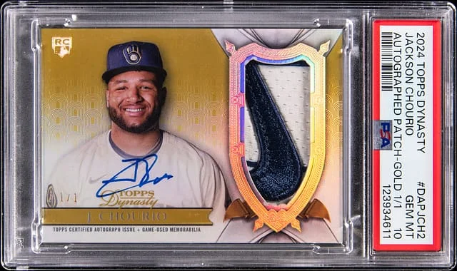 2024 Topps Dynasty Jackson Chourio Autographed Patch Gold #DAP-JCH2 card image