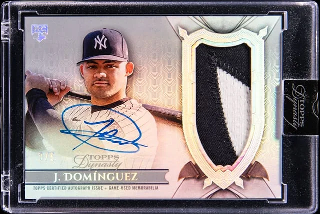 2024 Topps Dynasty Jasson Dominguez Autograph Patch Silver #DAP-JD3 card image