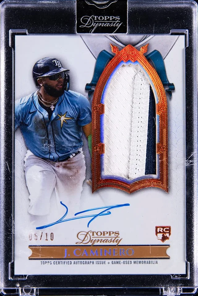 2024 Topps Dynasty Junior Caminero Vertical Patch Autographs #DAPB-JC1 card image