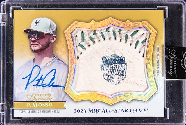 2024 Topps Dynasty Pete Alonso Dynasty Autographed Special Event Baseball Leather Card Gold Variation #ASELG-PA card image