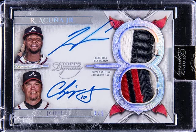 2024 Topps Dynasty Ronald Acuna Jr./Chipper Jones Dual Autographed Patch #DAPC-AJ card image