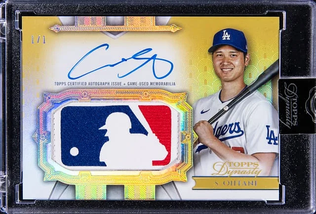 2024 Topps Dynasty Shohei Ohtani Autographed MLB Logo Patch #AMLP-30 card image