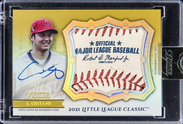 2024 Topps Dynasty Shohei Ohtani Autographed Special Event Baseball Leather Gold #ASELG-SO card image