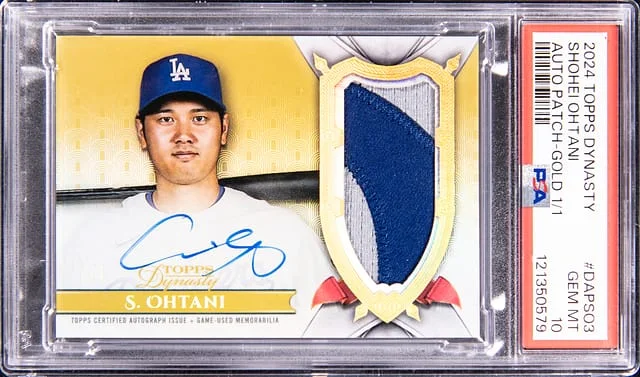 2024 Topps Dynasty Shohei Ohtani Autograph Patch Gold #DAP-SO3 card image