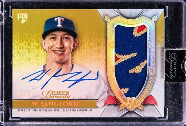 2024 Topps Dynasty Wyatt Langford Autographed Patch Gold #DAP-WL2 card image