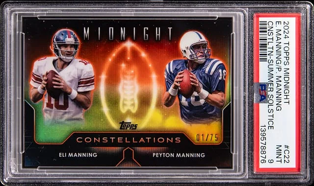 2024 Topps Eli Manning / Peyton Manning (01/75) Midnight Constellations - Summer Solstice #C22 card image