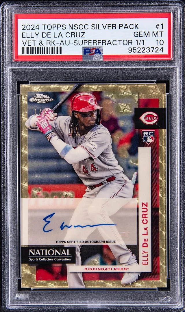 2024 Topps Elly De La Cruz NSCC Silver Pack Veteran & Rookies Autograph SuperFractor #1 card image