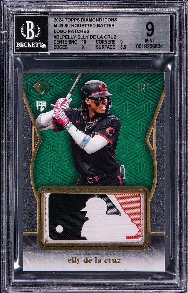 2024 Topps Elly De La Cruz Game-Used Diamond Icons MLB Silhouetted Batter Logo Patch #BLP-ELLY card image