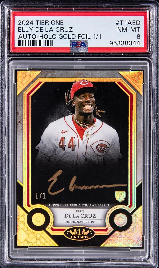 2024 Topps Elly De La Cruz Tier One Autographs Holo Gold Foil #T1A-ED card image