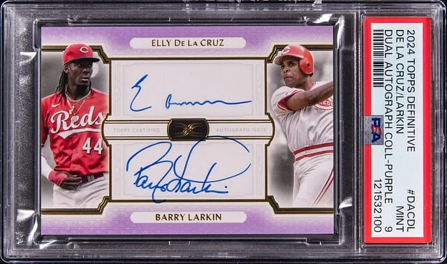 2024 Topps Elly De La Cruz/Barry Larkin Definitive Dual Autograph Collection Purple #DACDL card image