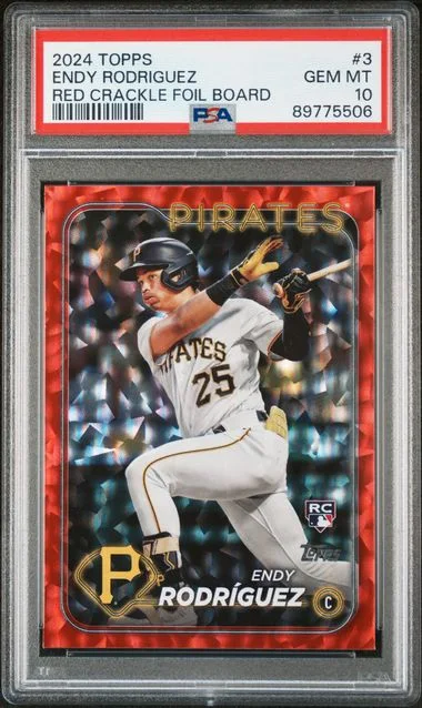 2024 Topps Endy Rodriguez Red Crackle Foil Board #3 card image