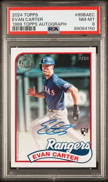 2024 Topps Evan Carter 1989 Topps Baseball Autographs #89BAEC card image