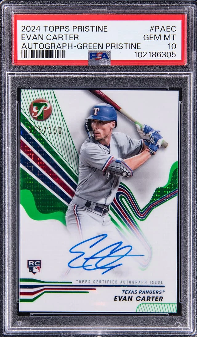 2024 Topps Evan Carter Pristine Autograph Green Pristine Refractor #PA-EC card image