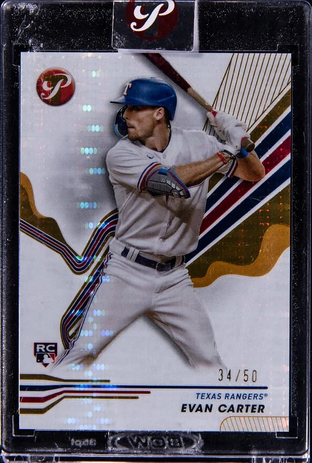2024 Topps Evan Carter Topps Encased Pristine Gold Refractor #208 card image
