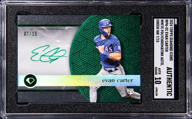 2024 Topps Evan Carter Diamond Icons White Polychromatink Autograph #WPA-EC card image