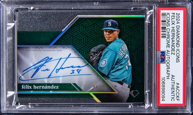 2024 Topps Felix Hernandez Diamond Icons Chrome Autograph #ACC-KF card image
