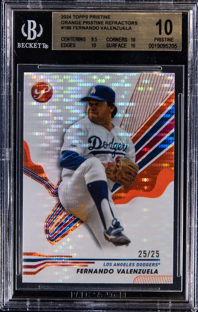 2024 Topps Fernando Valenzuela Pristine Orange Pristine Refractors #186 card image