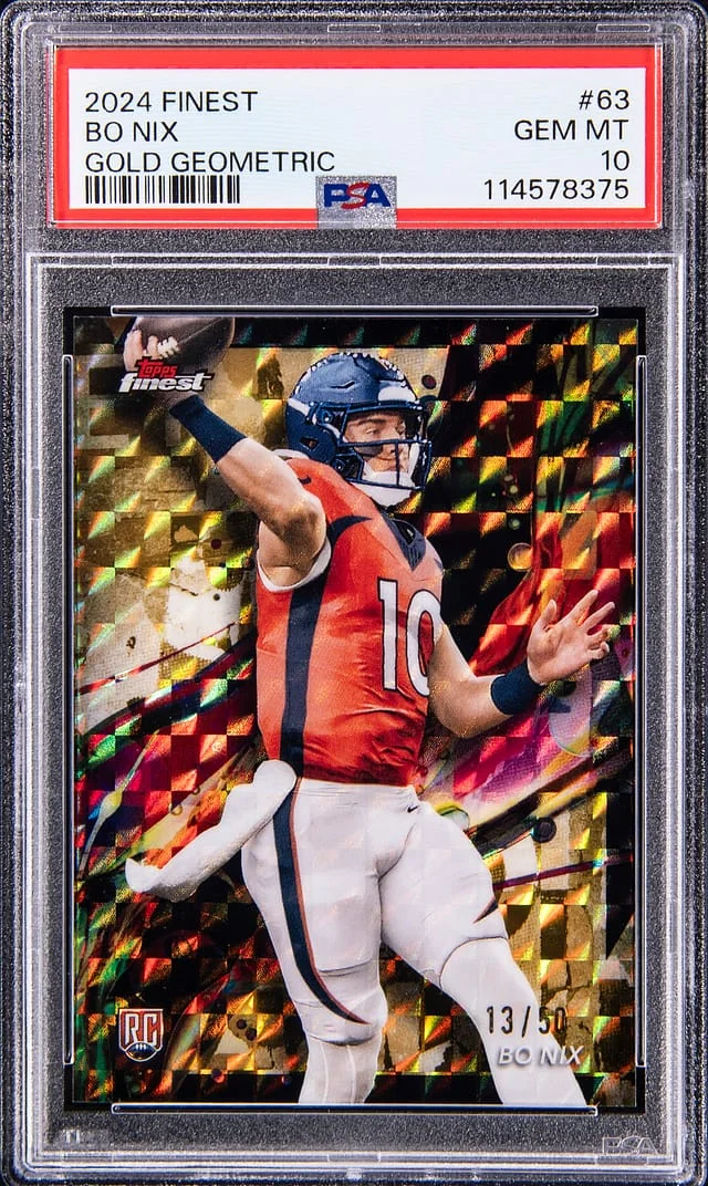 2024 Topps Finest Bo Nix Gold Geometric #63 card image