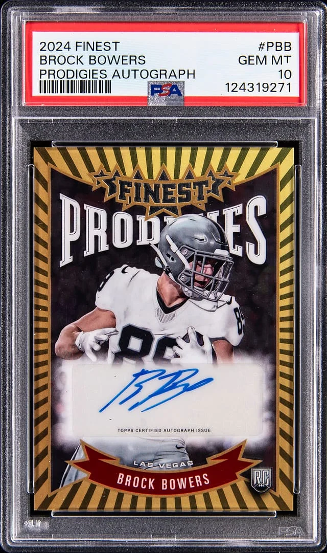2024 Topps Finest Brock Bowers Prodigies Autograph #P-BB card image
