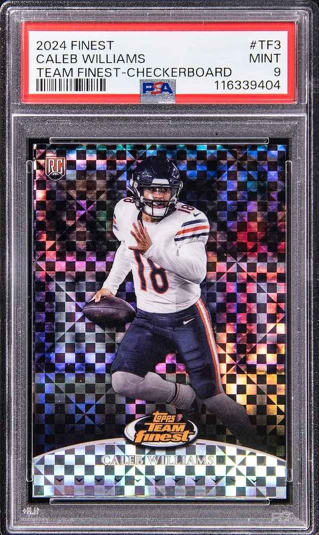 2024 Topps Finest Caleb Williams Team Finest Checkerboard Refractor #TF-3 card image