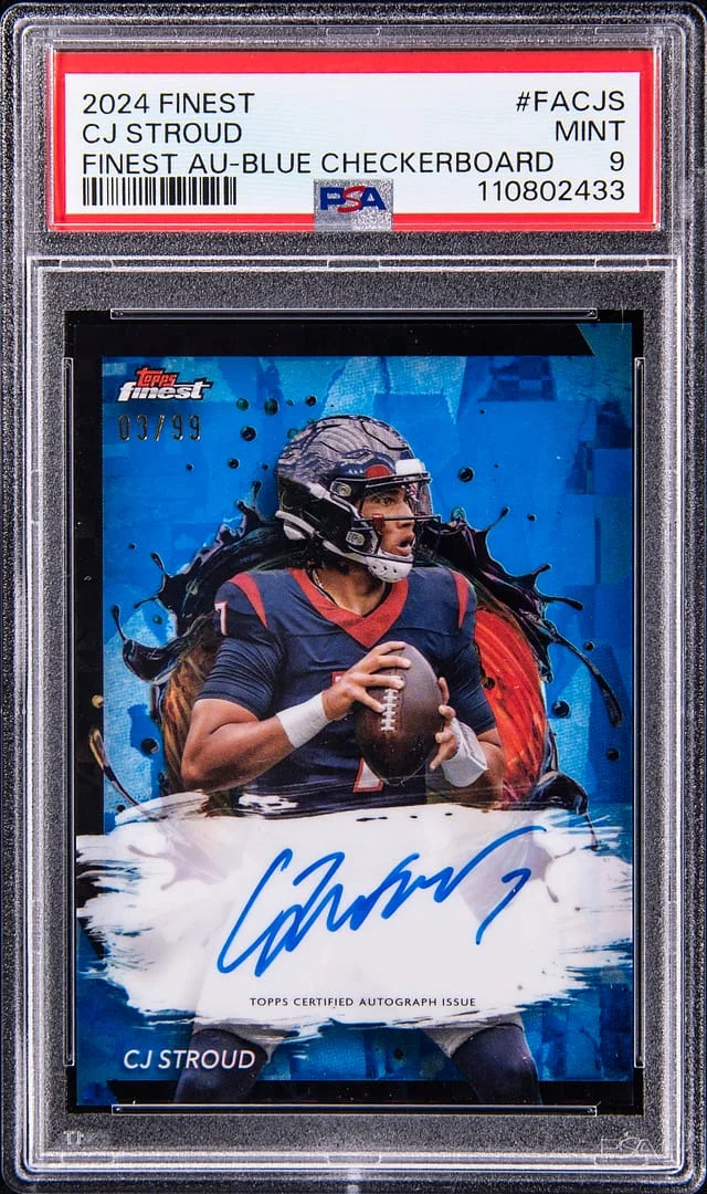 2024 Topps Finest CJ Stroud Autograph Blue Checkerboard #FA-CJS card image