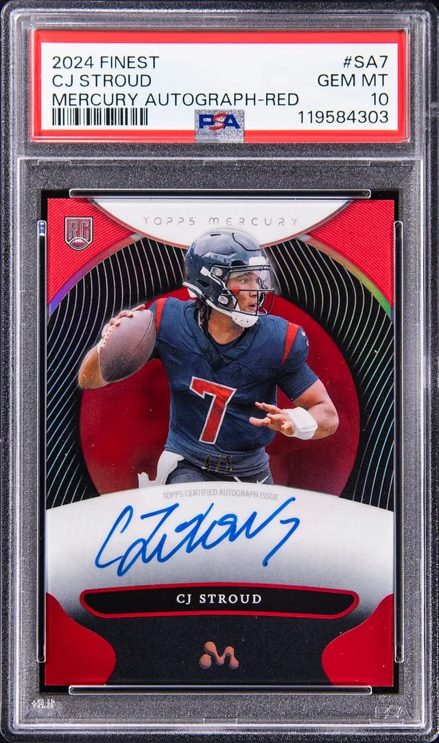2024 Topps Finest CJ Stroud Mercury Autograph Red #SA-7 card image