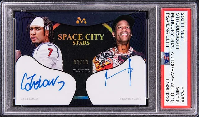 2024 Topps Finest C.J. Stroud/Travis Scott Mercury Dual Autographs #DA-SS card image