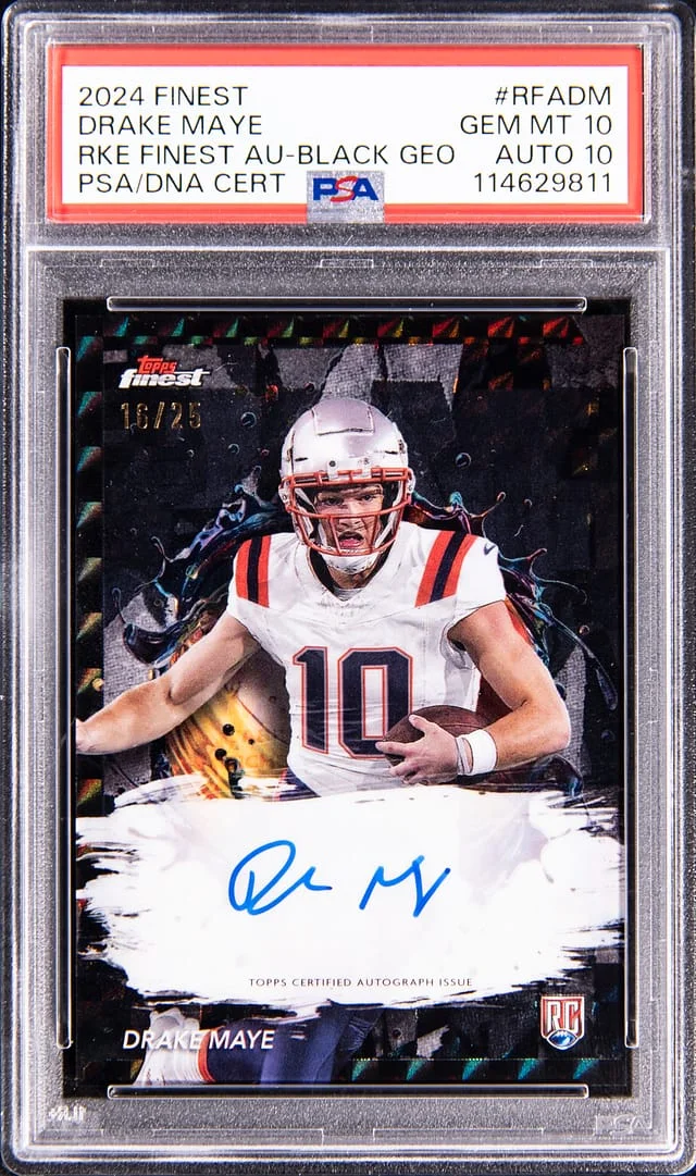 2024 Topps Finest Drake Maye Autograph #RFA-DM card image