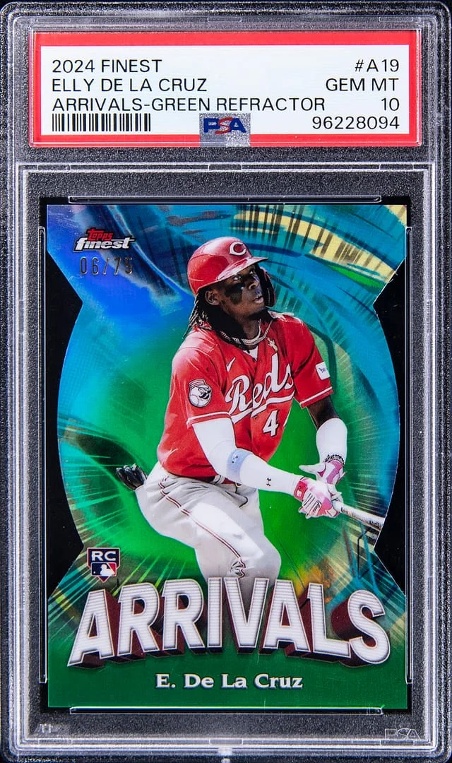 2024 Topps Finest Elly De La Cruz Arrivals Green Refractor #A-19 card image