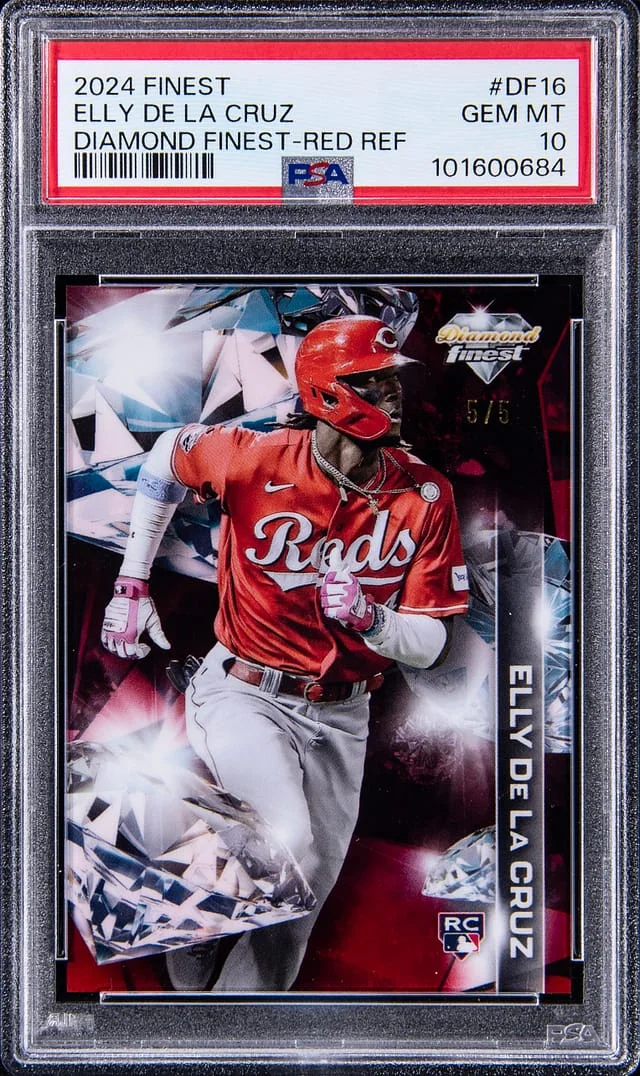 2024 Topps Finest Elly De La Cruz Diamond Finest Red Refractor #DF-16 card image