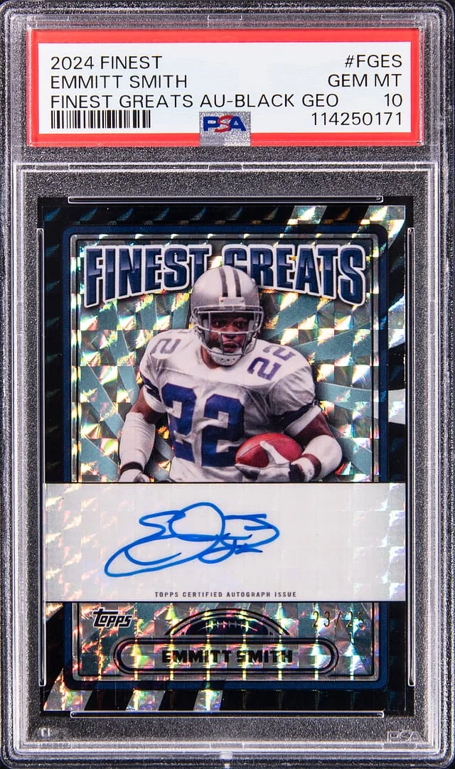 2024 Topps Finest Emmitt Smith Greats Autographs Black Geo #FGES card image