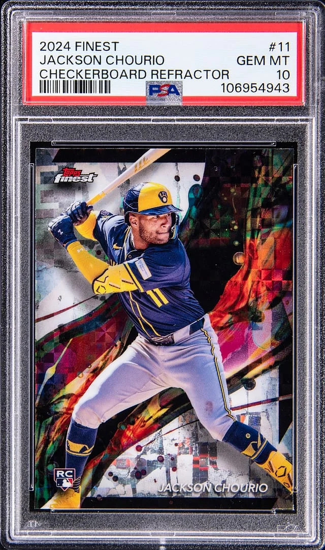 2024 Topps Finest Jackson Chourio Checkerboard Refractor #11 card image