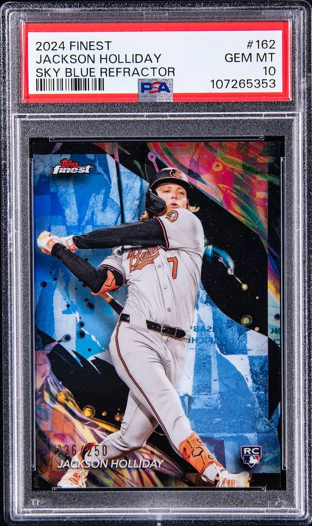 2024 Topps Finest Jackson Holliday Sky Blue Refractor #162 card image