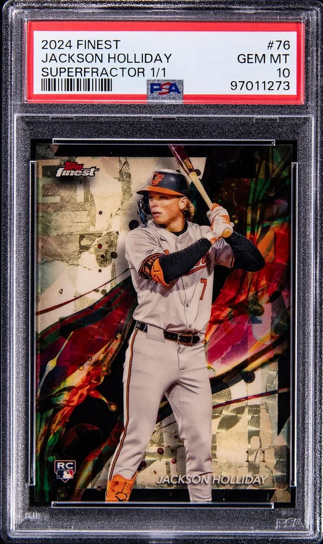 2024 Topps Finest Jackson Holliday Blue Refractor #76 card image
