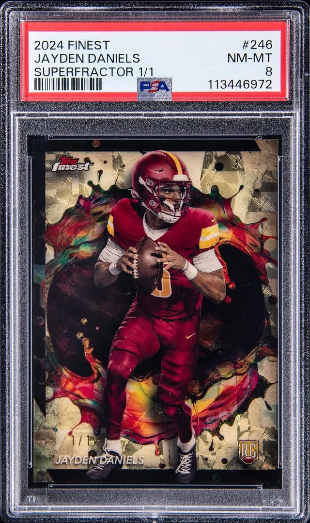 2024 Topps Finest Jayden Daniels SuperFractor #246 card image