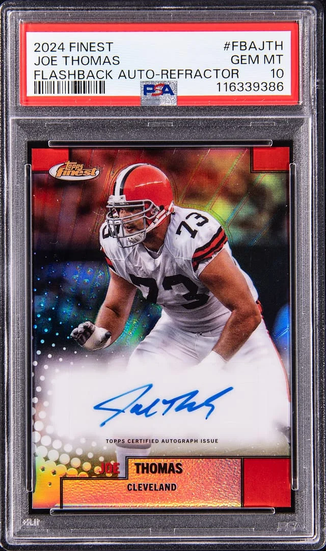 2024 Topps Finest Joe Thomas Flashback Autograph Refractor #FBA-JTH card image